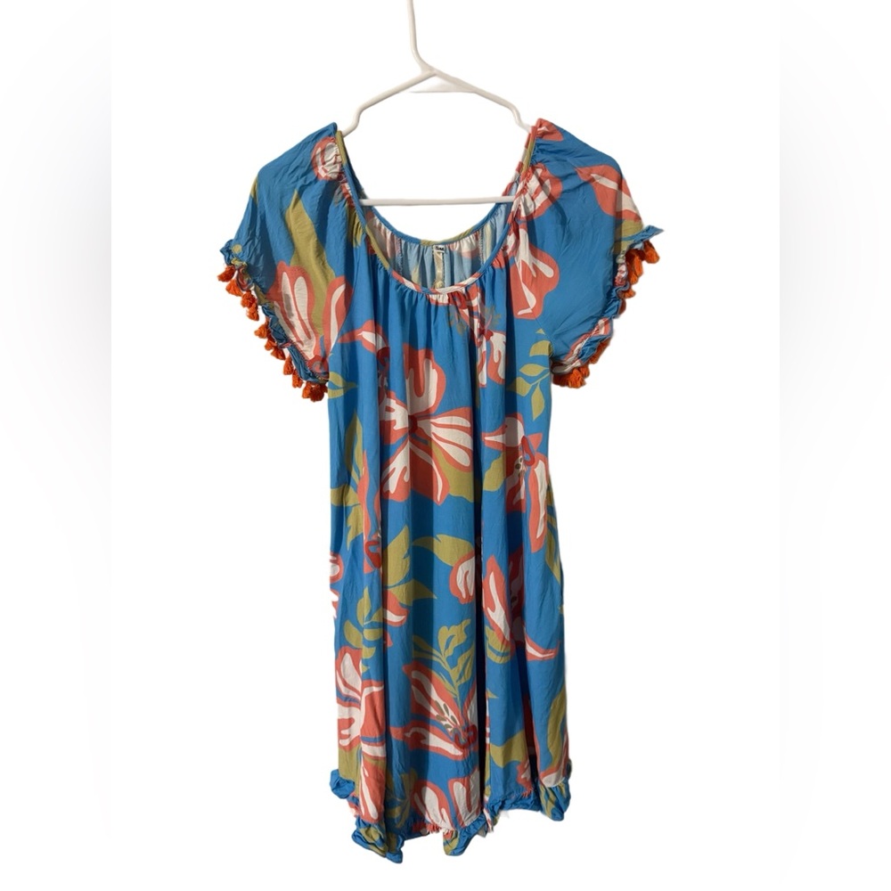 Uncle Frank Blue and Orange Ruffled Sundress